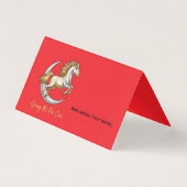 Luxus Goldenes Pferd Chinesisches Neujahrs Marmor  (Rückseite)