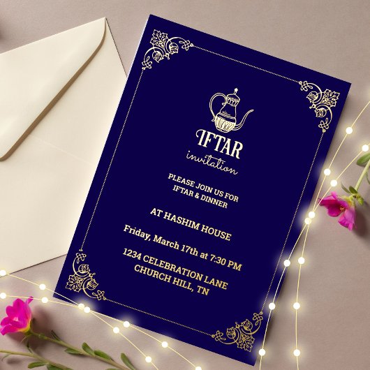 Luxus-Goldfolie-Iftar-Party-Folie-Einladung Folieneinladung
