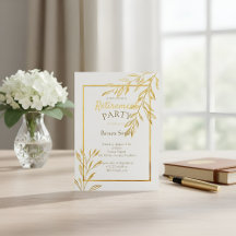 Luxus Goldfolie Weiße Ruhestands-Einladung Elegant