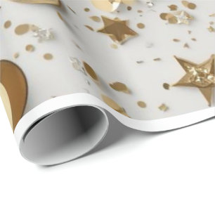 Luxus-Goldfolien-Konfetti-Muster Elegante Feier Geschenkpapier