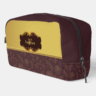 Luxus-Goldfolien-Rosen Namensmonogramm Waschbeutel