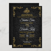 Luxus-Goldhochzeit-Einladung | Islamische Hochzeit Einladung (Vorne/Hinten)