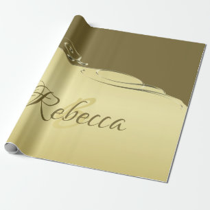Luxus-Goldmetall-Dekor auf Militärgold Geschenkpapier