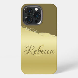 Luxus-Goldmetall-Dekoration auf Militärgold iPhone 13 Pro Hülle