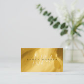 Luxus-Goldpinselstriche Monogramm Initiale Visitenkarte (Stehend Vorderseite)