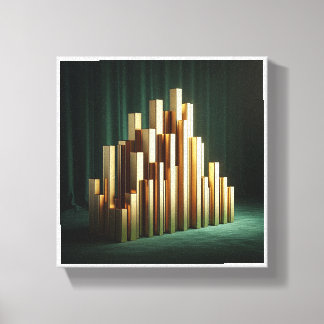 Luxus-Goldsäulen - Moderne geometrische Goldfüllun Leinwanddruck
