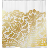 Luxus-Goldspitze auf Weiß Duschvorhang (Vorderseite)