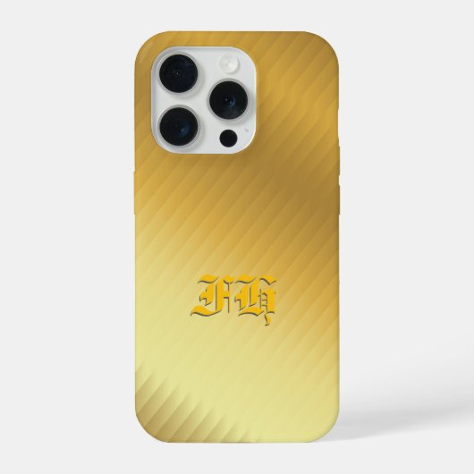 Luxus-Goldverlauf-Muster-Monogramm-Gotik-Initiale iPhone Hülle (Rückseite)