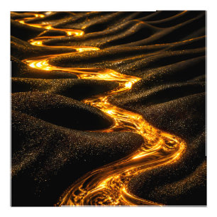 Luxus-Goldwellen-Abstraktkunst-Druck Modern Go Fotodruck