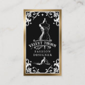 Luxus-Gotisch-Vintage Schwarz Gold Modedesigner Visitenkarte (Vorderseite)