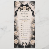 Luxus-Gotisches-Hochzeitsprogramm mit schwarzer Sc Menükarte (Vorderseite)
