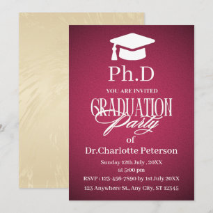 Luxus-Gradient-PhD-Abschlussfeier Einladung