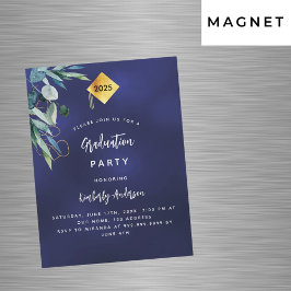 Luxus-Graduierungsparty 2025 in blau-grün Magneteinladung