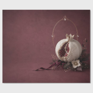 Luxus-Granatapfel-Burgunder-Weihnachts-Geschenkpap Geschenkpapier
