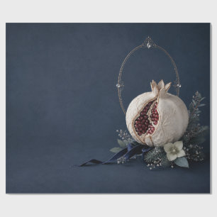 Luxus-Granatapfel-Navy-Weihnachtsgeschenkpapier Geschenkpapier