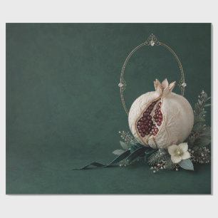 Luxus-Granatapfel-Smaragd-Weihnachtspapier Geschenkpapier