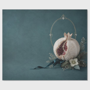 Luxus-Granatapfel-Teal-Weihnachtsverpackungspapier Geschenkpapier