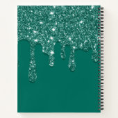 Luxus Green Dripping Glitzer Journal Notizblock (Rückseite)