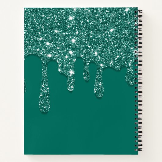 Luxus Green Dripping Glitzer Journal Notizblock (Rückseite)