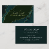 Luxus Green Funkelnd Gold Business Card Visitenkarte (Vorne/Hinten)