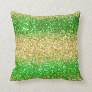 Luxus Green Gold Glitzer Kissen