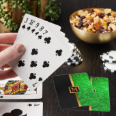Luxus Green Gold Glitzer Spielkarten (In Situ)