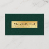 Luxus-Green Leather Gold Label Beruflich Visitenkarte (Vorderseite)