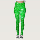 Luxus Green Popular Gift Gold Glitzer Leggings (Vorderseite)