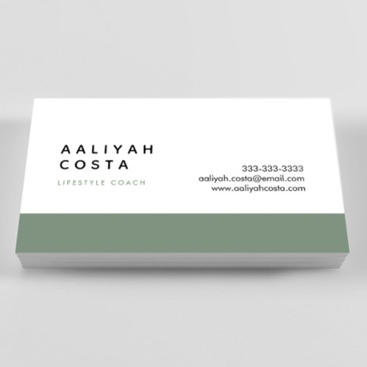 Luxus Green und White Lifestyle Coach Visitenkarte
