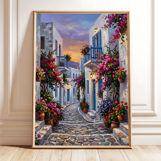Luxus-Griechische-Insel-Wandkunst-Leinwanddruck Poster