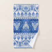 Luxus griechisches Ornament Blauer Edelstein und P Badhandtuch Set (Handtuch)