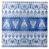 Luxus griechisches Ornament Blauer Edelstein und P Fliese (Vorderseite)