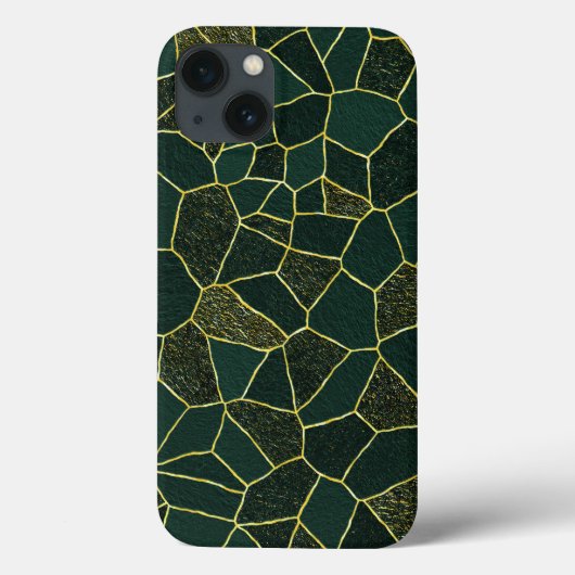 Luxus Grün Gold Abstrakte Chic Texturiertes Muster Case-Mate iPhone Hülle (Rückseite)