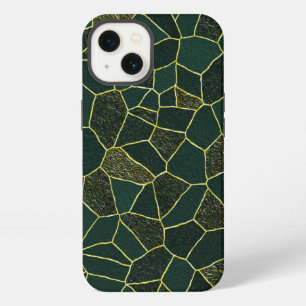 Luxus Grün Gold Abstrakte Chic Texturiertes Muster iPhone 13 Hülle