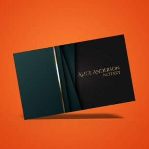 Luxus grün gold elegant Notar Geschäftskarte Visitenkarte