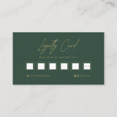Luxus-Grün-Gold-Friseur mit Treueprogramm  Visitenkarte (Rückseite)