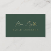 Luxus-Grün-Gold-Friseur mit Treueprogramm  Visitenkarte (Vorderseite)