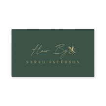 Luxus-Grün-Gold-Friseur mit Treueprogramm