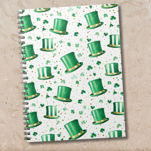 Luxus Grün Gold Hüte und Shamrocks Weiß Notizblock