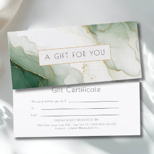 Luxus-Grün-Gold-Marmor-Geschenkgutschein