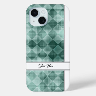 Luxus Grün Weißer Rhombus Ihr Name Abstrakte Kunst Case-Mate iPhone Hülle