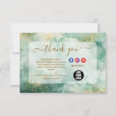 Luxus-Grünmarmor-Geschäft Dankeskarte (Vorderseite)