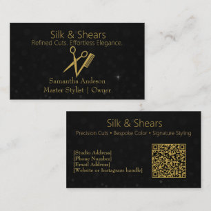 Luxus Hair Studio Business Card mit Glitzer Visitenkarte