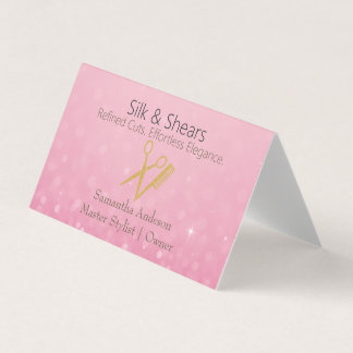 Luxus Hair Studio Business Card mit rosa Glitzer Visitenkarten
