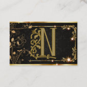 Luxus Hair Stylist Black Gold Monogramm Visitenkarte (Vorderseite)