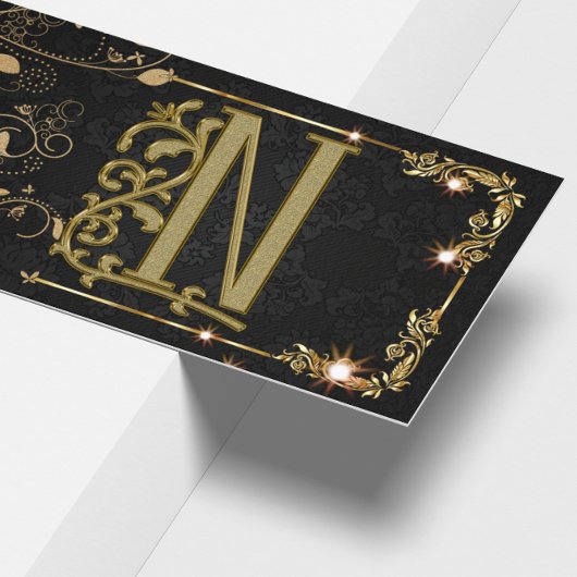 Luxus Hair Stylist Black Gold Monogramm Visitenkarte