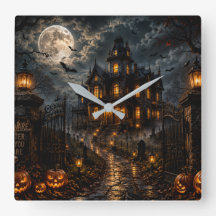 Luxus-Halloween-Wanduhr | Geisterhaus-Gotik