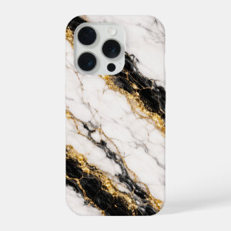 Luxus-Handyhülle aus weißem Marmor mit Goldadern iPhone 15 Pro Hülle