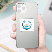 Luxus-Hängematten-Sonnenuntergangs-Logo Aufkleber (Telefon)