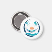 Luxus-Hängematten-Sonnenuntergangs-Logo Magnet (Vorderseite/Rückseite)